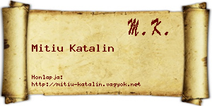 Mitiu Katalin névjegykártya